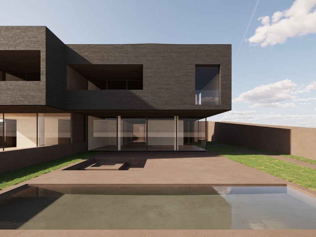 Visualização arquitetónica — moradia contemporânea